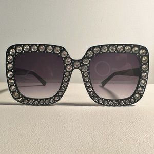 Elton Square Rhinestone Sunglasses
